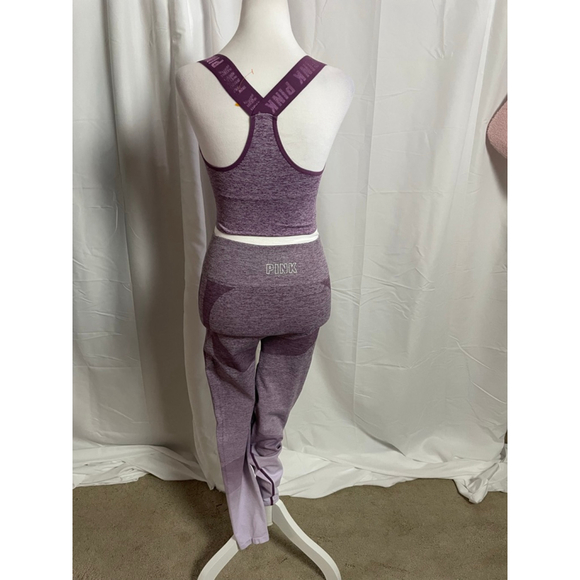 Women's Set PINK Victoria's Secret Sports Bra & Leggings S Purple - Picture 2 of 3